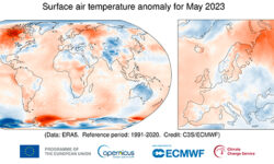 Copérnico: la temperatura en todos los océanos sin hielo para mayo de 2023 fue la más alta registrada
